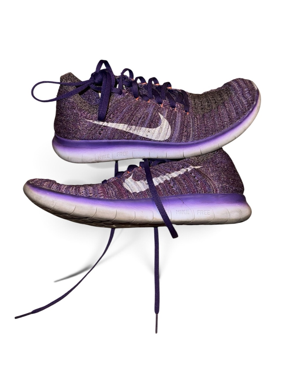 Nike Women’s Purple Knit Running Sneakers with White Swoosh